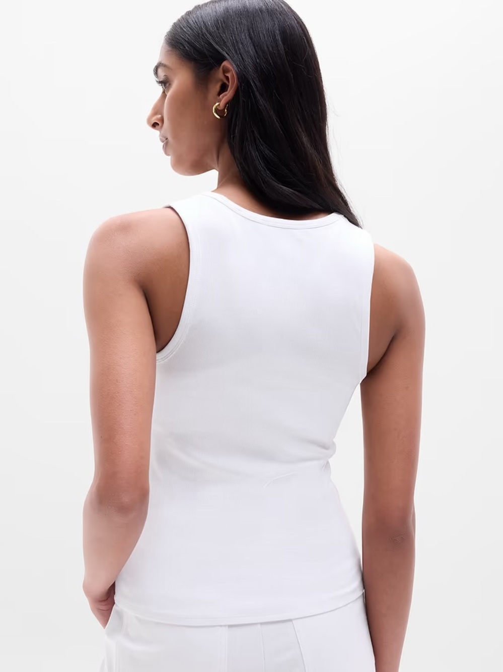 Athleta Bright White Signature Rib Scoop Tank NWOT - Picture 3 of 10